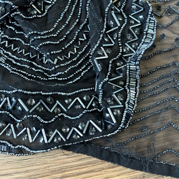 Pisarro Nights Beaded Bolero Shrug Evening Jacket Size 4 Black Mother of Bride - Picture 10 of 10